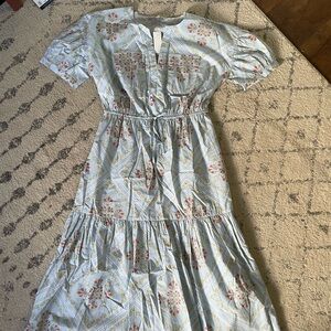 Loft Floral Blue Maxi Dress